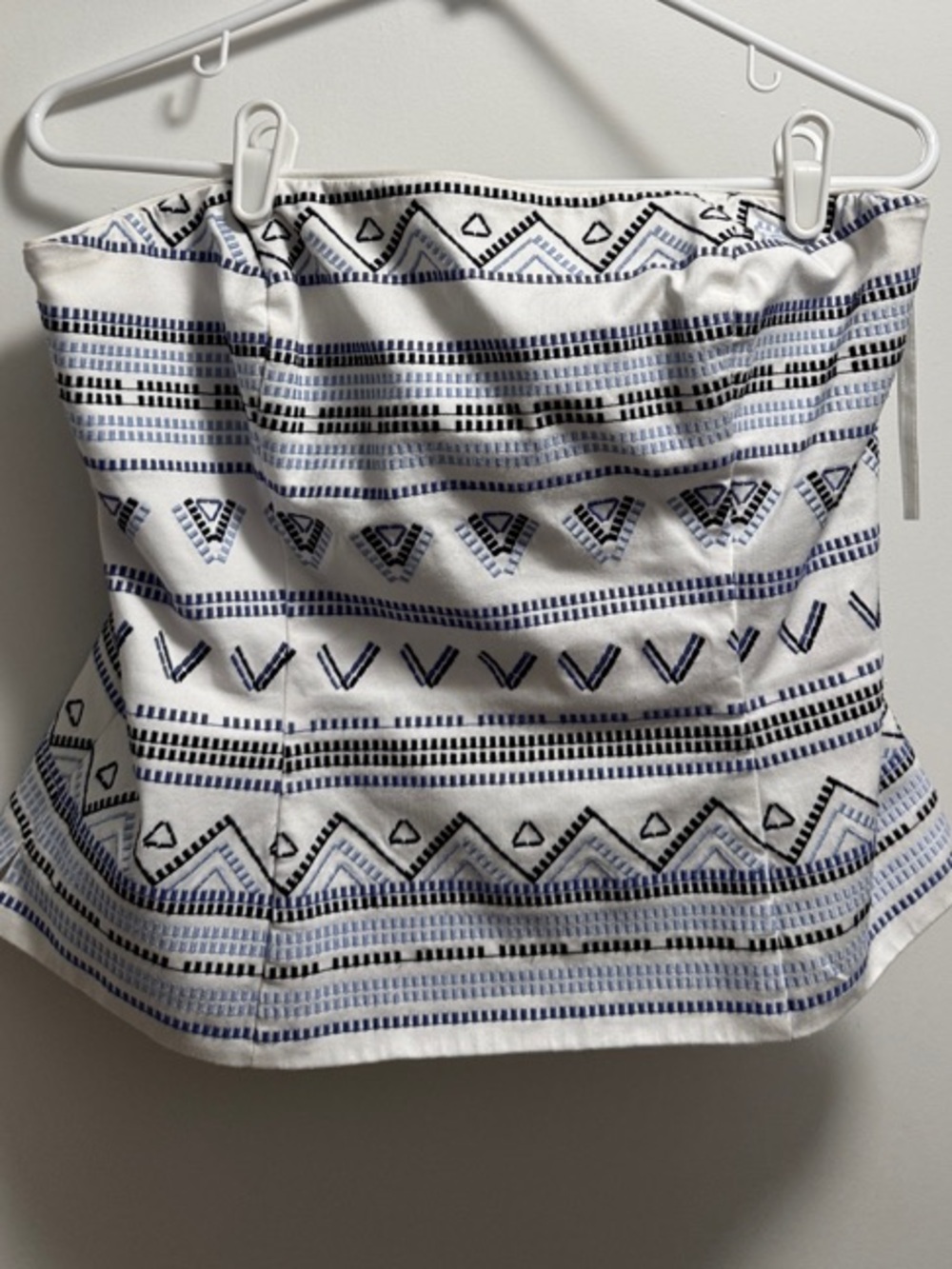 White Strapless Aztec Print Corset Top